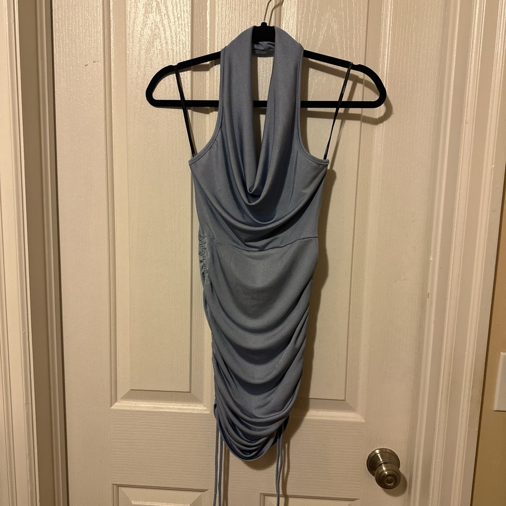 Forever 21 Blue Ruched Bodycon Dress